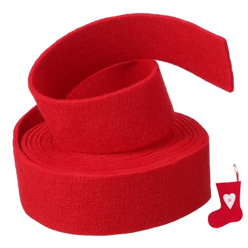 TEHAUX Wollfilzband Rot Umweltfreundliches Bastelband Für Weihnachtsbaum Deko DIY Patchwork Applikationen Kränze Schleifen Rot Filzband Für Handwerkliche Weihnachtsdekoration von TEHAUX