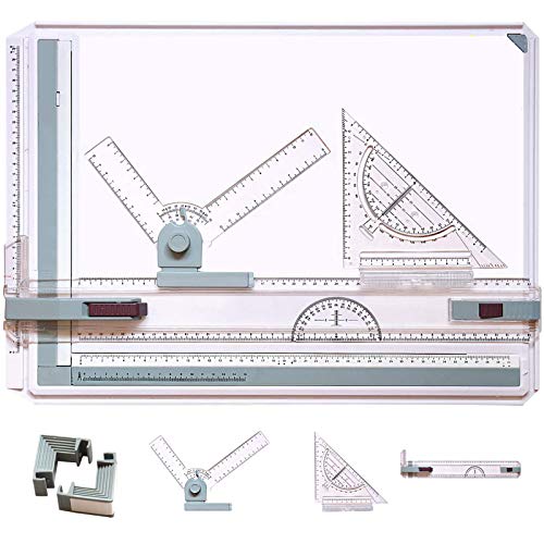 A3 Zeichentafel, Multifunktions-Zeichentisch A3 Zeichenbrett Set mit Parallelbewegung und verstellbarem Winkel, metrisches System technische Zeichenwerkzeuge Kunst Architektur Grafik Zeichenbrett A3 Zeichentafel, Multifunktions-Zeichentisch A3 Zeichenbrett Set mit Parallelbewegung und verstellbarem Winkel, metrisches System technische Zeichenwerkzeuge Kunst Architektur Grafik Zeichenbrett von TEHEO