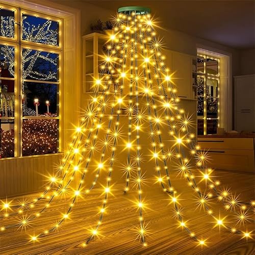 Lichterkette Weihnachtsbaum 480 LED mit Fernbedienung, Weihnachtsbaum Beleuchtung Dimmbar 16 x 2 m, LED Tannenbaum Lichterkette mit 8 Modi & Timer & Memory Funktion für Deko Lichterkette Weihnachtsbaum 480 LED mit Fernbedienung, Weihnachtsbaum Beleuchtung Dimmbar 16 x 2 m, LED Tannenbaum Lichterkette mit 8 Modi & Timer & Memory Funktion für Deko von TEINNGO