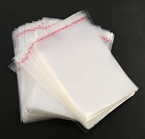 TEKSHOPPING 200 selbstklebende Beutel aus transparentem Zellophan, transparent, Beutel für Dragees, Lebensmittelbeutel, Konfektbeutel, Schmuck, Geschenkidee (16 x 24 cm) von TEKSHOPPING