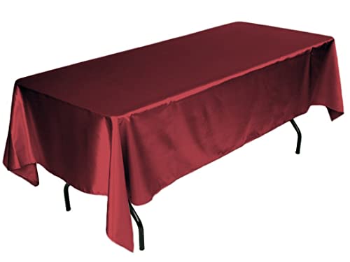 Tektrum Rechteckige seidige Satin-Tischdecke, Premium-Stoff, ideal für Hochzeit, Party, Bankett, Events, Restaurant, Küche, Esszimmer, Dekoration, Burgunderrot von TEKTRUM