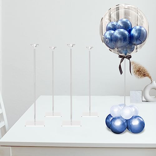 TEKXYZ 60CM Hoher Klarer Acryl-Luftballon Ständer Für Tischmittelpunkt-Dekoration, Set Aus 4 Stück, Wiederverwendbarkeit von TEKXYZ