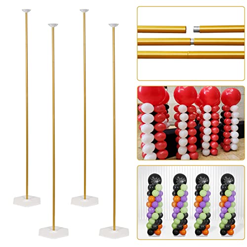TEKXYZ Goldene Metall Ballonständer - Set aus 4, Verstellbare Säule Von 40CM bis 1,6M, Freie Kombination Für Ballonsäulenständer Auf Dem Tisch And Säulengleicher Ballonständer Für Den Boden TEKXYZ Goldene Metall Ballonständer - Set aus 4, Verstellbare Säule Von 40CM bis 1,6M, Freie Kombination Für Ballonsäulenständer Auf Dem Tisch And Säulengleicher Ballonständer Für Den Boden von TEKXYZ