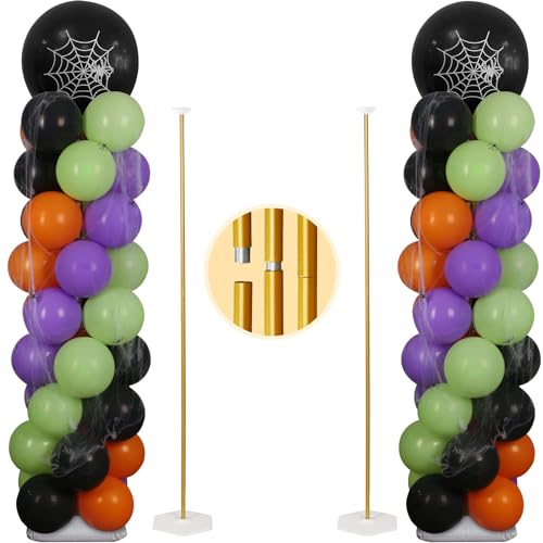 TEKXYZ Goldene Metall Ballonständer - Set aus 2, Verstellbare Säule Von 40CM bis 1,6M, Freie Kombination Für Ballonsäulenständer Auf Dem Tisch And Säulengleicher Ballonständer Für Den Boden TEKXYZ Goldene Metall Ballonständer - Set aus 2, Verstellbare Säule Von 40CM bis 1,6M, Freie Kombination Für Ballonsäulenständer Auf Dem Tisch And Säulengleicher Ballonständer Für Den Boden von TEKXYZ