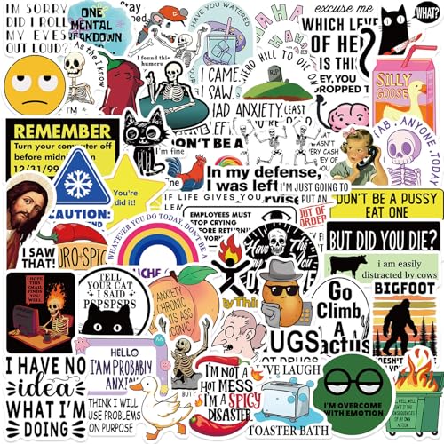 TELAIN 400 Stück Lustige Aufkleber für Erwachsene Wasserdichte Sticker Pack für Wasserflaschen, Laptops, Handys, Helme, Wände, Fensterdekoration, 50 Designs (Witziger Stil) von TELAIN