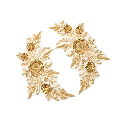 1 Paar bestickte Pailletten-Patches, kreative Mode-Applikationen, Nähen für modische Kleidung und Accessoires, Polyestergewebe von TEMOOUES