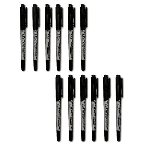 12 x Doppelspitzen-Marker, schnell trocknend, Permanentmarker, Marker für Stoff, Metall, Fineliner, Grafiken, Zeichnen, schnell trocknend, permanentes Zeichen 12 x Doppelspitzen-Marker, schnell trocknend, Permanentmarker, Marker für Stoff, Metall, Fineliner, Grafiken, Zeichnen, schnell trocknend, permanentes Zeichen von TEMOOUES