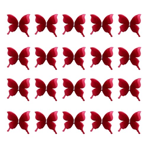 20 Stück Stickerei-Schmetterling-Applikationen zum Aufnähen, Basteln, Hochzeitskleid, Kleidung, Dekoration, Haar-Accessoires, Schmetterlingsapplikation, Bastelbedarf von TEMOOUES