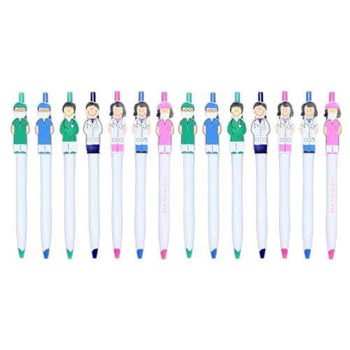 Druckkugelschreiber, Arzt, Krankenschwester, Kugelschreiber, 1,0 mm, Büro, Unterschrift für Krankenhaus, Büro, verschiedene Farben, 14 Stück von TEMOOUES