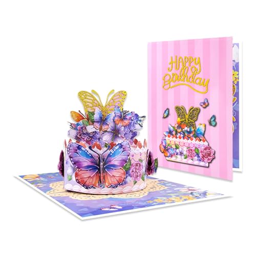 Grußkarte mit elegantem Schmetterlingskuchen-Design, für Geburtstage, besondere Anlässe, faltbarer Karton, Handwerk, Geschenk, handgefertigte Kuchen-Themenkarten Grußkarte mit elegantem Schmetterlingskuchen-Design, für Geburtstage, besondere Anlässe, faltbarer Karton, Handwerk, Geschenk, handgefertigte Kuchen-Themenkarten von TEMOOUES