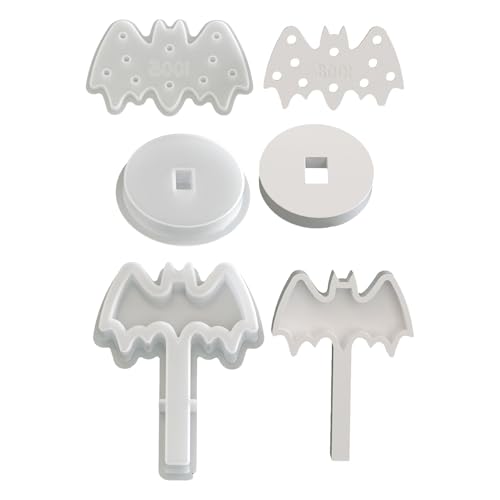 Halloween-Themed Silikon Totenkopf Formen Mehrzweck-Seifenbereiter hitzebeständiges Epoxidharz Handwerk Dekor (116 Zeichen) Fledermaus-Schädel Handwerk von TEMOOUES