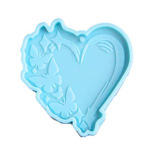 Harzguss-Schlüsselanhänger-Form für Schmetterling, Herzform, Silikonform für Epoxidharz, Schmuck, Halskette, Anhänger, gegossen Harzguss-Schlüsselanhänger-Form für Schmetterling, Herzform, Silikonform für Epoxidharz, Schmuck, Halskette, Anhänger, gegossen von TEMOOUES