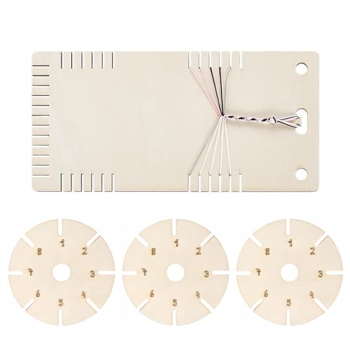 Runde Armbänder aus Holz, zum Weben, tragbares Bastelset für Schmuckherstellung und Kunstprojekte, Holz-Armbänder, Weberei von TEMOOUES