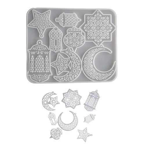 Silikon-Bastelform, Mond- und Stern-Anhänger, Silikon-Bastelzubehör, Eid-Thema für Schmuck und Heimdekorationen Silikon-Bastelform, Mond- und Stern-Anhänger, Silikon-Bastelzubehör, Eid-Thema für Schmuck und Heimdekorationen von TEMOOUES