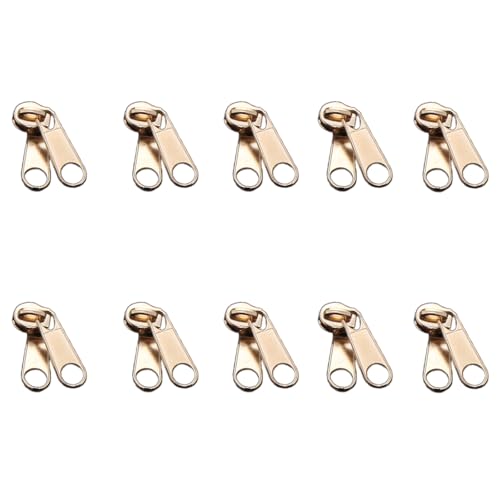 TEMOOUES 10 Pcs 3# 5# Zippers Slider Single/Double Side Zippers Pull Zippers Repair Kits Bag Zip Pull for Jackets Suitcases von TEMOOUES