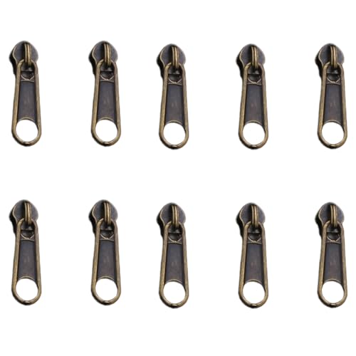 TEMOOUES 10 Pcs 3# 5# Zippers Slider Single/Double Side Zippers Pull Zippers Repair Kits Bag Zip Pull for Jackets Suitcases von TEMOOUES