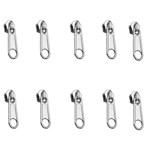 TEMOOUES 10 Pcs 3# 5# Zippers Slider Single/Double Side Zippers Pull Zippers Repair Kits Bag Zip Pull for Jackets Suitcases von TEMOOUES
