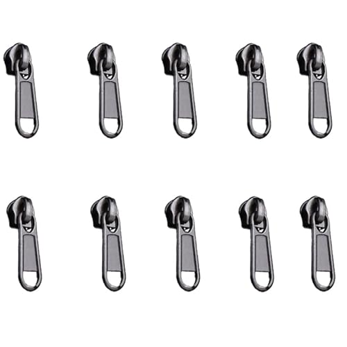 TEMOOUES 10 Pcs 3# 5# Zippers Slider Single/Double Side Zippers Pull Zippers Repair Kits Bag Zip Pull for Jackets Suitcases von TEMOOUES