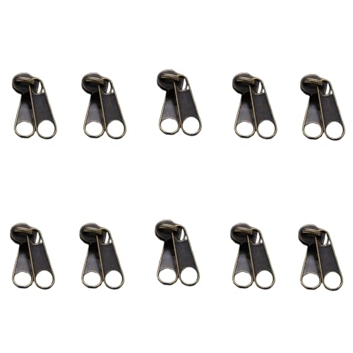 TEMOOUES 10 Pcs 3# 5# Zippers Slider Single/Double Side Zippers Pull Zippers Repair Kits Bag Zip Pull for Jackets Suitcases von TEMOOUES