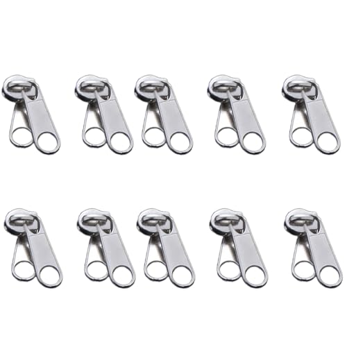 TEMOOUES 10 Pcs 3# 5# Zippers Slider Single/Double Side Zippers Pull Zippers Repair Kits Bag Zip Pull for Jackets Suitcases von TEMOOUES
