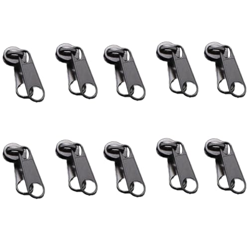 TEMOOUES 10 Pcs 3# 5# Zippers Slider Single/Double Side Zippers Pull Zippers Repair Kits Bag Zip Pull for Jackets Suitcases von TEMOOUES