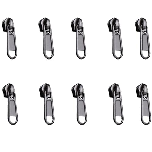 TEMOOUES 10 Pcs 3# 5# Zippers Slider Single/Double Side Zippers Pull Zippers Repair Kits Bag Zip Pull for Jackets Suitcases von TEMOOUES