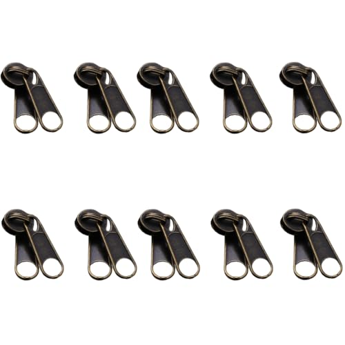 TEMOOUES 10 Pcs 3# 5# Zippers Slider Single/Double Side Zippers Pull Zippers Repair Kits Bag Zip Pull for Jackets Suitcases von TEMOOUES