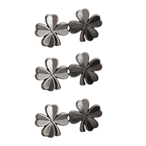 TEMOOUES 3/6 Stück Kleeblatt-Taillenspanner für Hosen, Rock, unsichtbare Schnalle, Jeans, Taillenmieder, Knopf, Bekleidungszubehör, nicht genäht von TEMOOUES