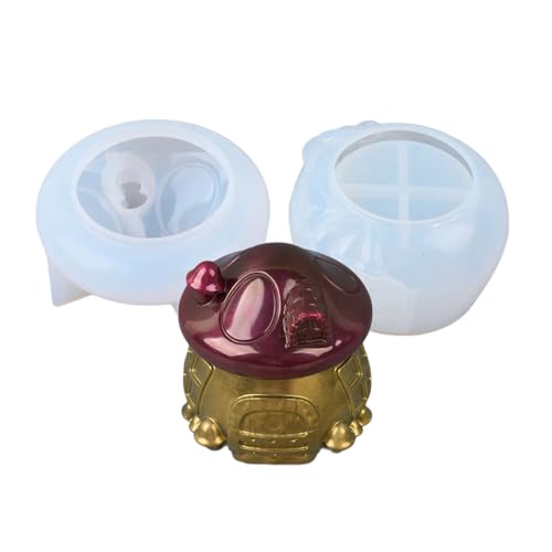 TEMOOUES 3D-Silikonformen in Pilzhausform, Epoxidharz, Silikonformen für Kerzen, Behälter, Schmuck, Aufbewahrungsglas von TEMOOUES