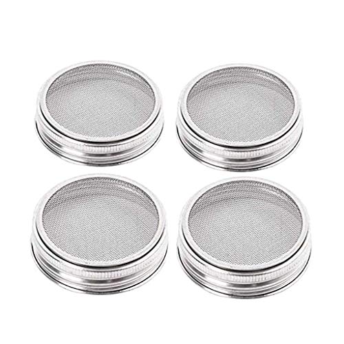 TEMOOUES 4 Stück/Set Sprossendeckel aus 304 Edelstahl, Filtersieb für Keimer, Einmachgläser mit breiter Öffnung TEMOOUES 4 Stück/Set Sprossendeckel aus 304 Edelstahl, Filtersieb für Keimer, Einmachgläser mit breiter Öffnung von TEMOOUES