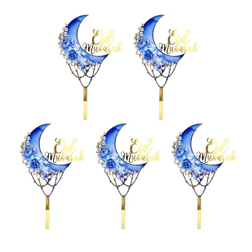 TEMOOUES Cupcake-Topper, Kuchendekoration, Eid-Thema, Kuchenspieße, Hochzeitstortenzubehör, geeignet für Partys, Feiern, 5 Stück TEMOOUES Cupcake-Topper, Kuchendekoration, Eid-Thema, Kuchenspieße, Hochzeitstortenzubehör, geeignet für Partys, Feiern, 5 Stück von TEMOOUES