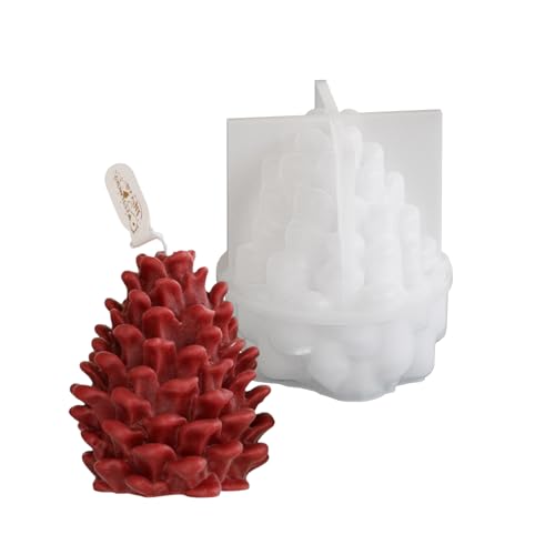 TEMOOUES Einfach zu verwendende Silikonform zur Kerzenherstellung, 3D-Tannenzapfenform, Ornament, Geschenk für Bastler TEMOOUES Einfach zu verwendende Silikonform zur Kerzenherstellung, 3D-Tannenzapfenform, Ornament, Geschenk für Bastler von TEMOOUES
