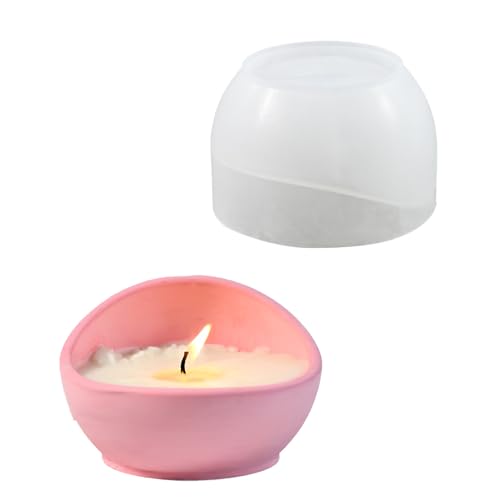 TEMOOUES Einzigartige Designs, halbrund, stabile Silikonform, Zubehör für elegante Kerzenhalter und dekorative Schalen von TEMOOUES
