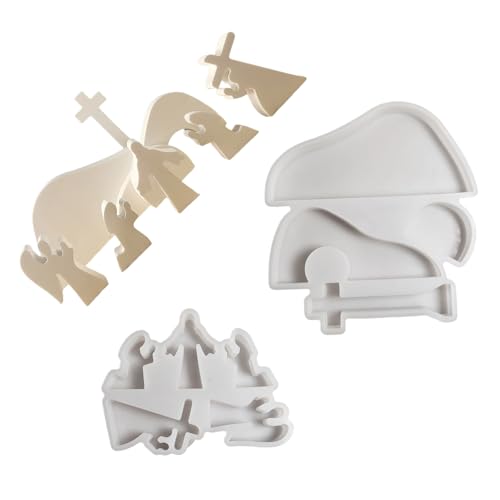 TEMOOUES Flexible Silikonform, religiöse Themen-Dekoration, temperaturbeständige Gipsform für Schreibtisch-Ornamente von TEMOOUES