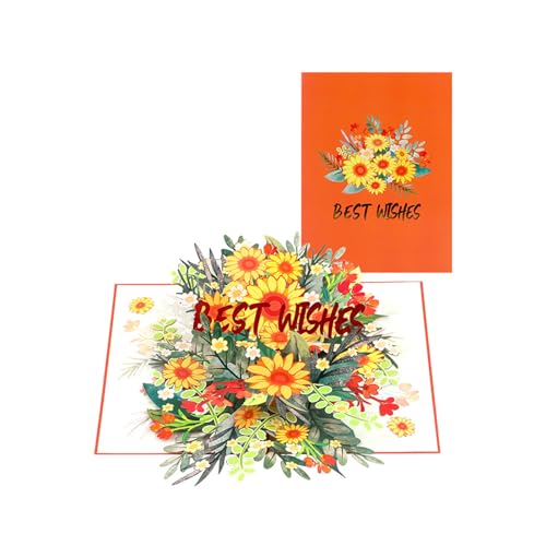 TEMOOUES Handgefertigte rotierende Blumen-Geburtstagskarte, künstlerische 3D-rotierende Sonnenblumenkarte, stabiles Papier für dauerhafte Wirkung TEMOOUES Handgefertigte rotierende Blumen-Geburtstagskarte, künstlerische 3D-rotierende Sonnenblumenkarte, stabiles Papier für dauerhafte Wirkung von TEMOOUES