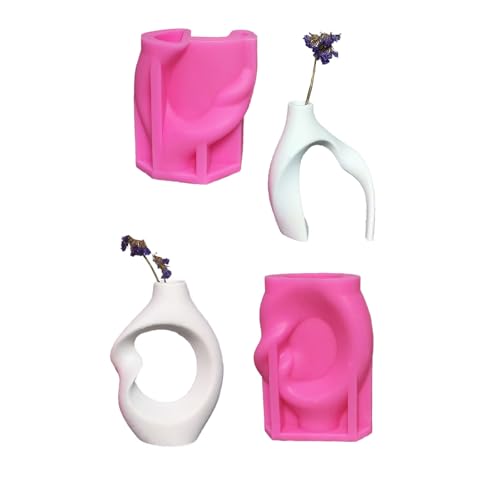 TEMOOUES Kreative Silikonform zum Basteln, Vasen, Blumentopf, geeignet für abstrakte Vasen, Pflanzgefäße und Zementkunst, 2 Stück TEMOOUES Kreative Silikonform zum Basteln, Vasen, Blumentopf, geeignet für abstrakte Vasen, Pflanzgefäße und Zementkunst, 2 Stück von TEMOOUES