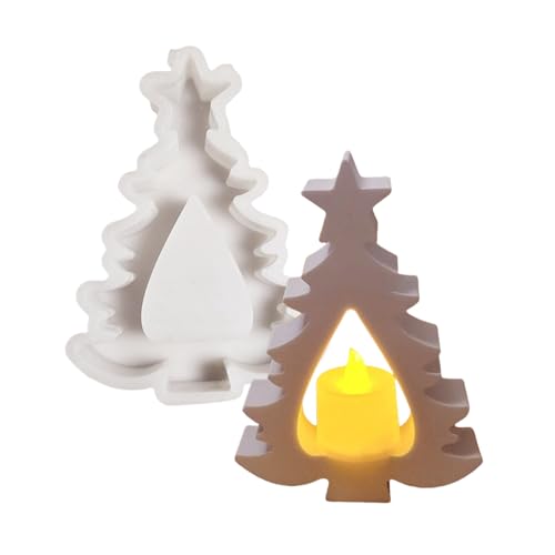 TEMOOUES Silikon-Kerzenbodenformen, Ornament-Formen, Weihnachtsbaum-Form, Kerzenhalter, Silikon-Textur für Bastelliebhaber von TEMOOUES