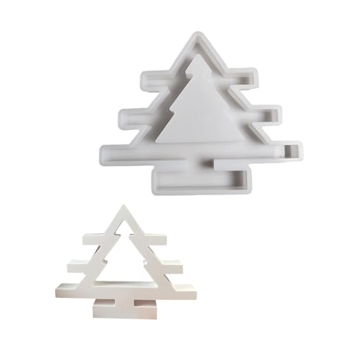 TEMOOUES Silikonform für Kerzenhalter, stabile Silikon-Weihnachtsbaum-Formen für kreative Kerzenhalter, Heimdekoration von TEMOOUES