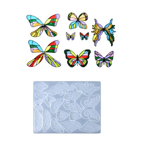 TEMOOUES Silikonform für Schmuck, Ohrringe, Anhänger, Schmetterlingsflügel, Bastelzubehör für einzigartige Accessoires TEMOOUES Silikonform für Schmuck, Ohrringe, Anhänger, Schmetterlingsflügel, Bastelzubehör für einzigartige Accessoires von TEMOOUES