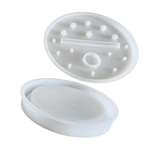 TEMOOUES Silikonform für runde LED-Kerzenhalter, glatte Oberflächen, geeignet für Heimdekoration und Geschenke von TEMOOUES
