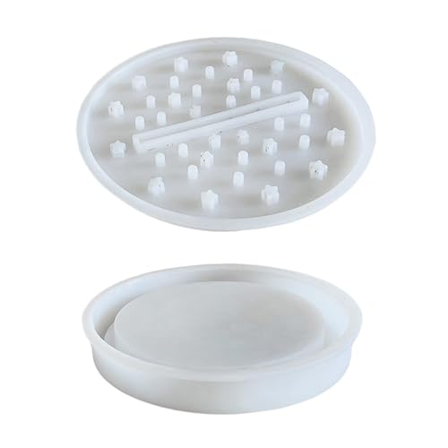 TEMOOUES Silikonform für runde LED-Kerzenhalter, glatte Oberflächen, geeignet für Heimdekoration und Geschenke von TEMOOUES