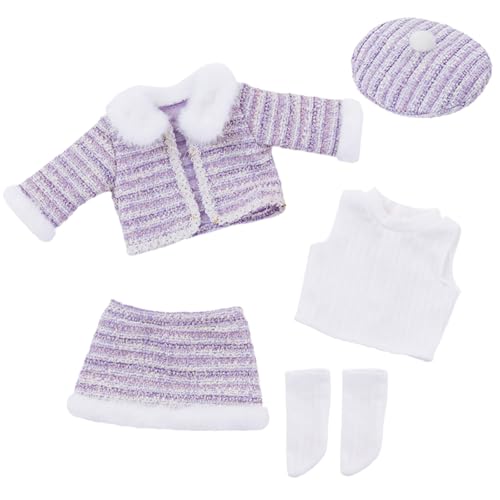 TEMOOUES Stilvoller Mantel Hut Rock Mantel für 18/16 Zoll Mädchen Puppen Winter Wear Puppen Kleidung Mädchen Puppen Mantel Pelzige Krempe von TEMOOUES