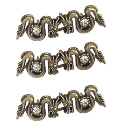 TEMOOUES Taillenspanner mit chinesischem Drachen, unsichtbare Schnalle, Taillenmieder, Knopf, Kleidung, Zubehör, nicht genäht, 3 Stück von TEMOOUES