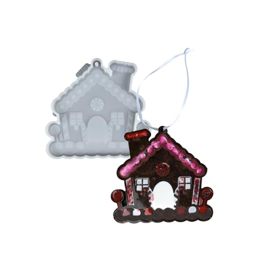 TEMOOUES Wiederverwendbare Silikonform, Lebkuchenhaus-Muster, Handarbeitszubehör für Zement und Gips, Hausdekorationen TEMOOUES Wiederverwendbare Silikonform, Lebkuchenhaus-Muster, Handarbeitszubehör für Zement und Gips, Hausdekorationen von TEMOOUES