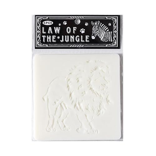 Tier-Schablonen mit Aushöhlung, Malschablonen, Zoos, Thema, Zeichnen, Bastelzubehör für Wandmalerei, Thema, Zeichnen, Schablone, Tagebuch, Tier-Serie, 6 Stück von TEMOOUES