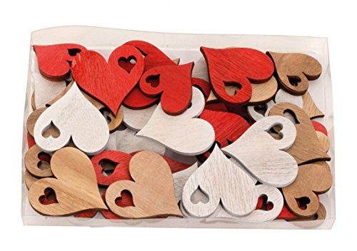 TEMPELWELT Streudeko Holzherzen Herzen In Box 48 STK Je 3,5-4,5 cm, Holz Rot Weiß Natur, Kleine Holzscheiben Herzform, Streuherzen TEMPELWELT Streudeko Holzherzen Herzen In Box 48 STK Je 3,5-4,5 cm, Holz Rot Weiß Natur, Kleine Holzscheiben Herzform, Streuherzen von TEMPELWELT