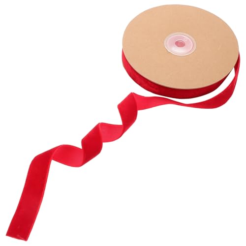TEMPNAP 1 Rolle Beflockungsband Dekoband Schleifenband Haarband Partydekoration verpackungsband Festival-Geschenkband Band für Packband Bowknot-Gurt packen binden klein Nylon rot von TEMPNAP