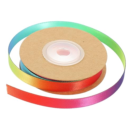 TEMPNAP 1 Rolle DIY Regenbogenband Farbverlauf Satinband für Bastelarbeiten Geschenkverpackungen und Dekoration für Weihnachten und Feste von TEMPNAP