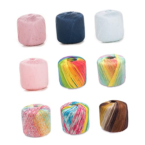 TEMPNAP 1 Rolle Gradient Baumwollgarn DIY Häkelgarn Sanften Regenbogenfarben für Pullover Schals und Accessoires Super Weich und Langlebig für Kreative Projekte von TEMPNAP