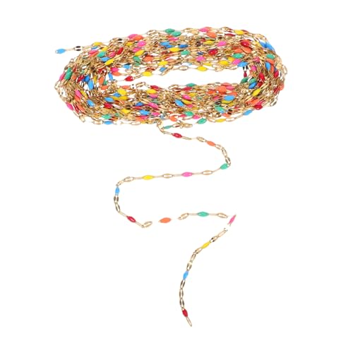TEMPNAP 1 Rolle Halskettenkette Mit Emaille-perlen – Bunte Schmuckkette Aus Edelstahl Zum Selbermachen Für Armbänder Und Fußkettchen Für Partys Und Alltagsoutfits von TEMPNAP